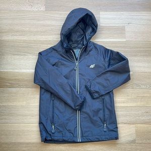 4F Black Rain Performance Jacket Windbreaker Boys Sz 146cm